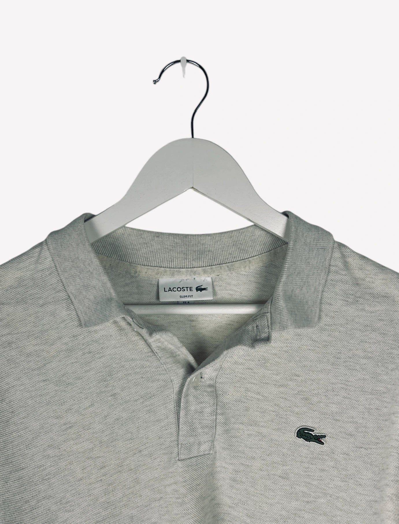 Polo Lacoste Logo Brodé Uni Gris Luxury - M (B28)