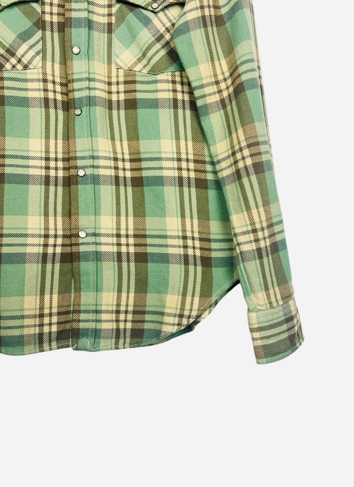 Chemise Ralph Lauren à carreaux Manches Longues Vintage Verte - S (B44)