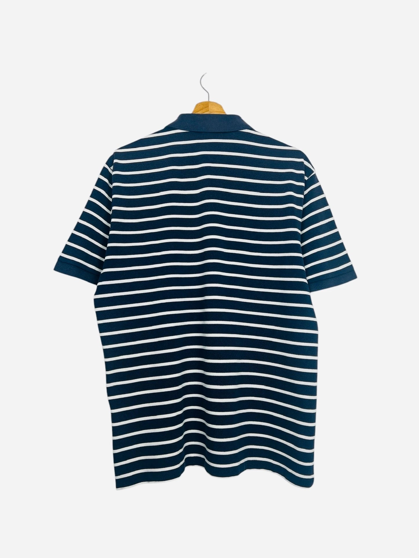 Polo Lacoste Logo Brodé Rayé Sport Tennis Marine - XL (B51)