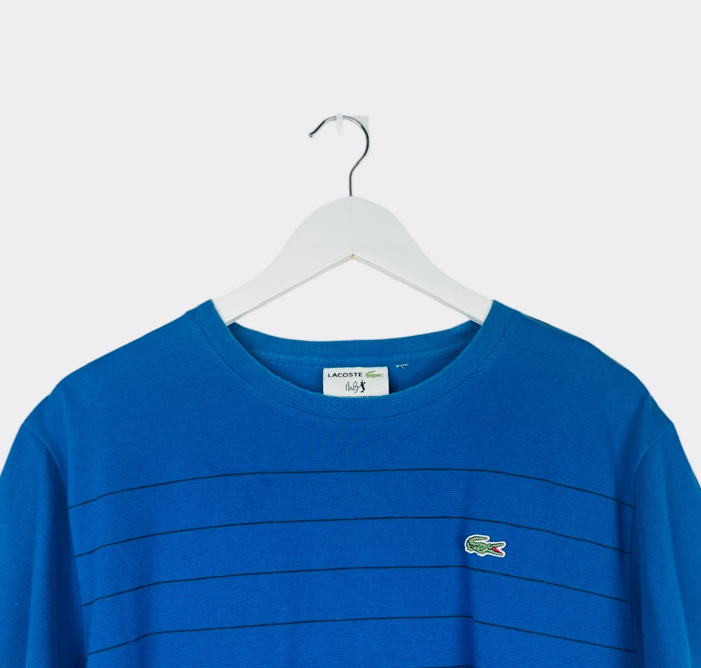T-Shirt Lacoste Sport Andy Murray Logo Brodé Rayé Tennis Bleu - XL (B20)