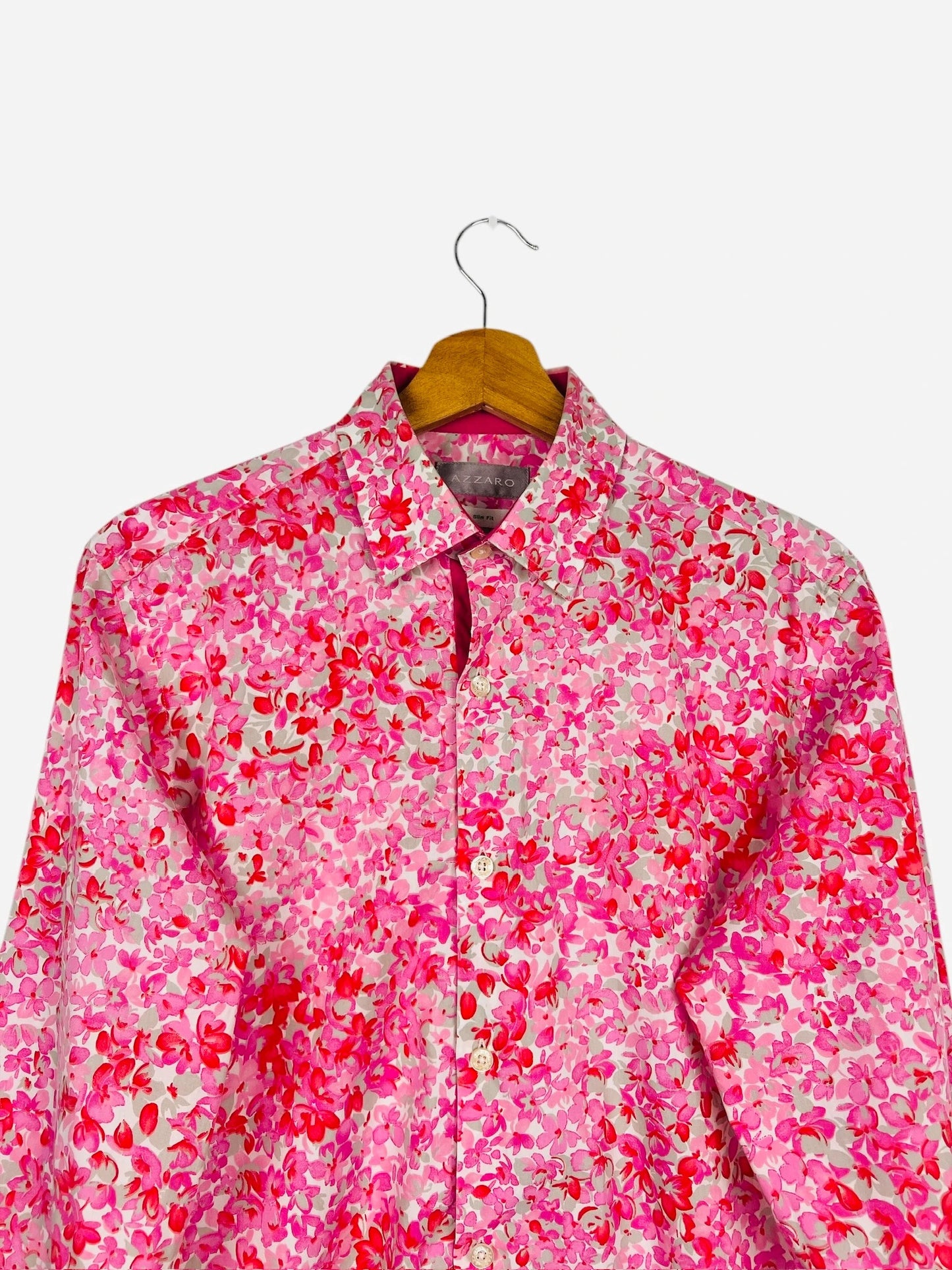 Chemise Azzaro à fleurs Manches Longues Luxury Rose - S (B73)