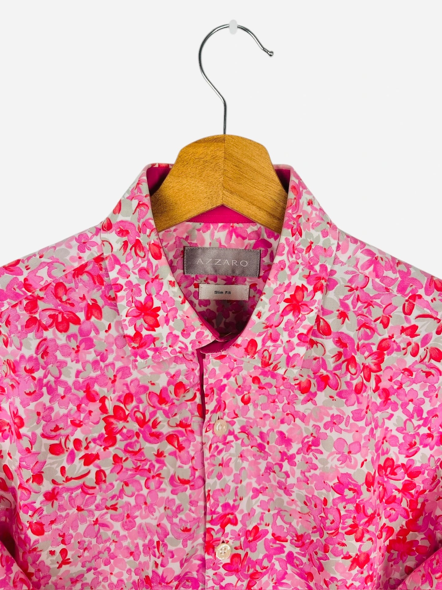Chemise Azzaro à fleurs Manches Longues Luxury Rose - S (B73)