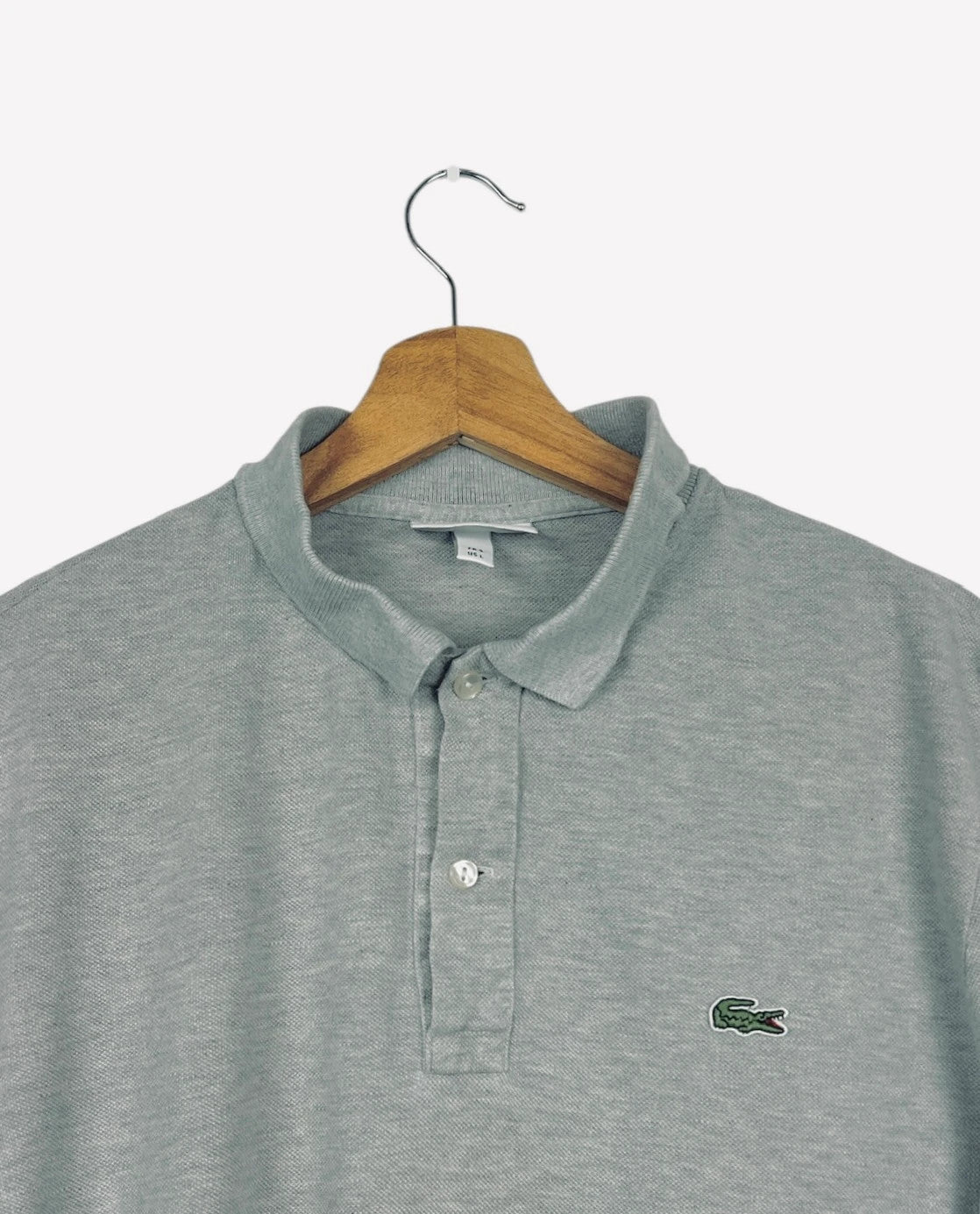 Polo Lacoste Brodé Uni Tennis Gris - L (B84)