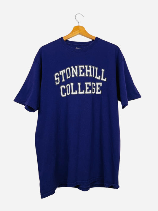 T-Shirt Uni Sport USA College Vintage Champion Violet - XL (B143)