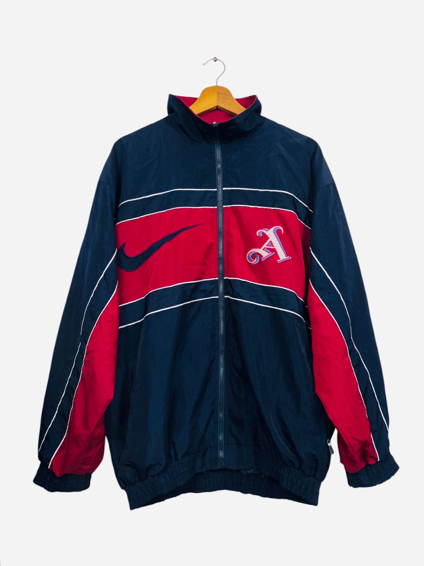Veste Jacket Football Nike Style Big Boy Vintage Arsenal Bleu Marine, Rouge - L (B156)