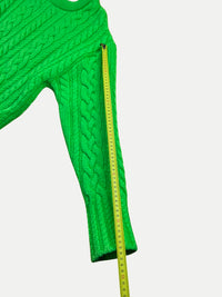 AMI Paris - Pull Vert Lime en Maille Torsadée