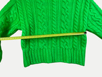 AMI Paris - Pull Vert Lime en Maille Torsadée