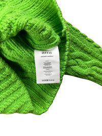AMI Paris - Pull Vert Lime en Maille Torsadée