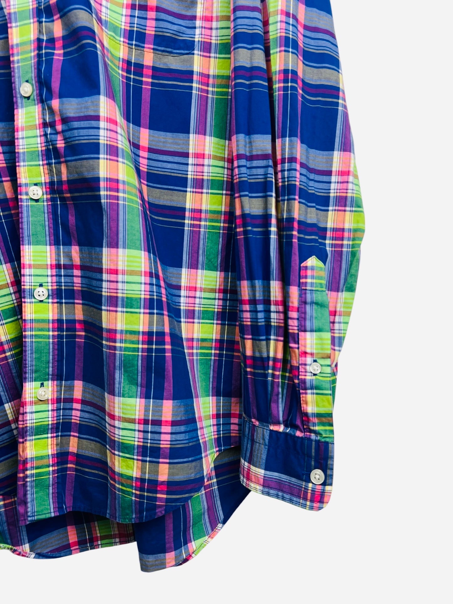 Chemise Gant à Carreaux Class Rose, Bleu - L (B166)