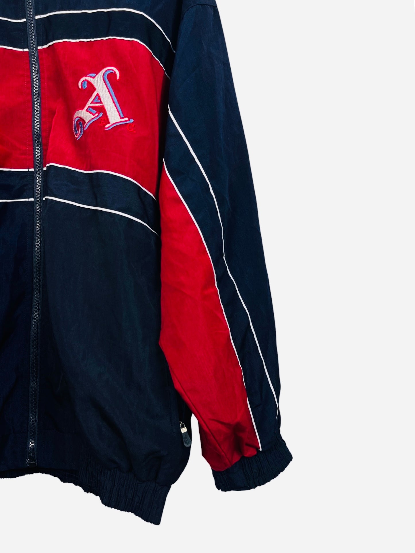 Veste Jacket Football Nike Style Big Boy Vintage Arsenal Bleu Marine, Rouge - L (B156)