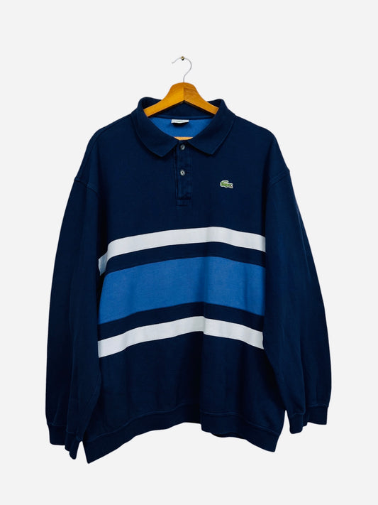 Polo Lacoste Marine Blanc Class Luxury Manche Longue - XL (B155)