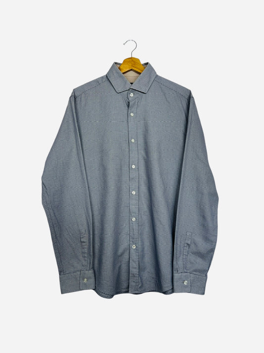 Chemise à Carreaux Hugo BOSS Manche longue Vintage Luxe Gris - L (B125)
