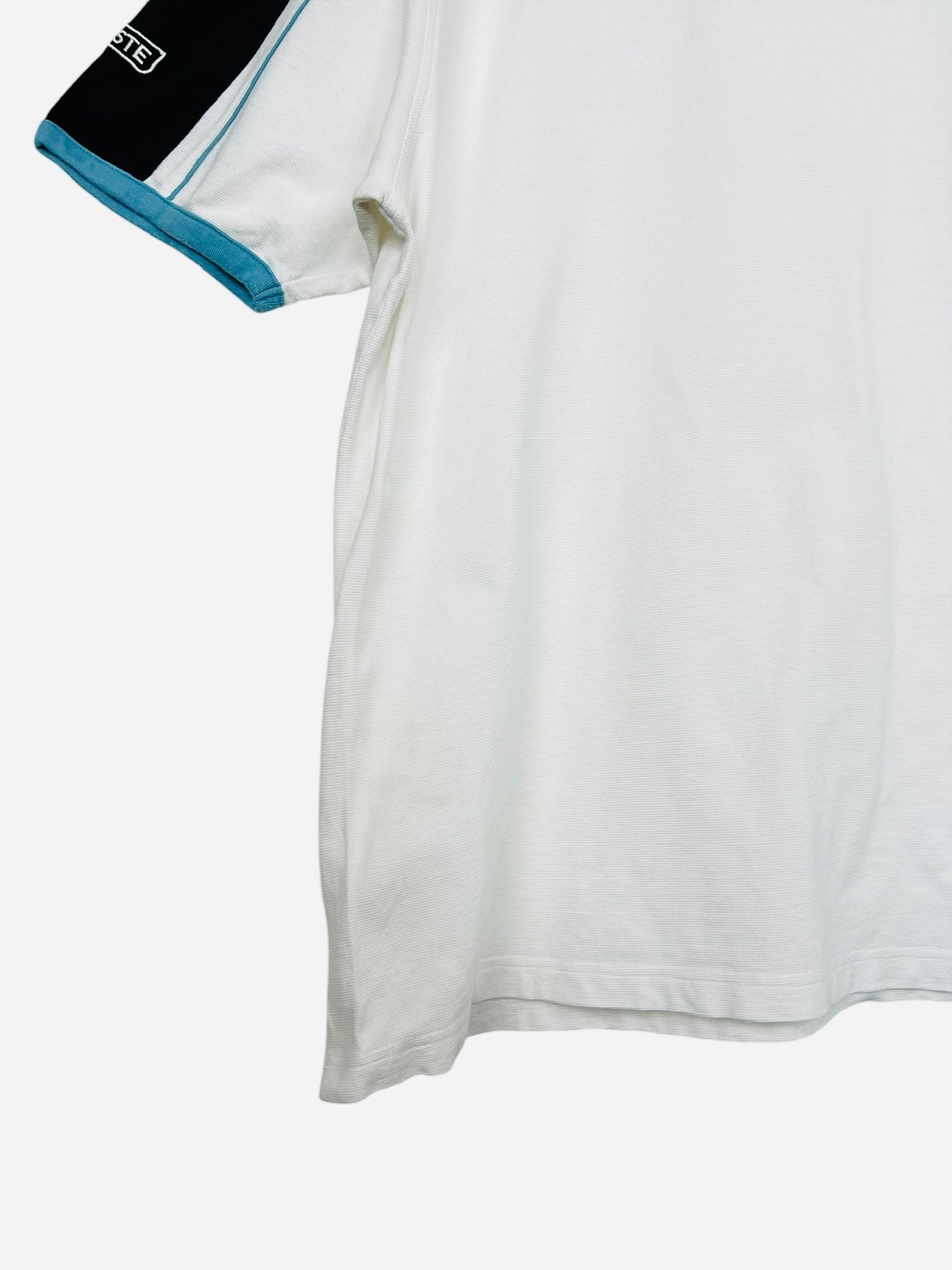 T-shirt Vintage Lacoste Style Polo de Sport Blanc & Noir - XXL (B127)