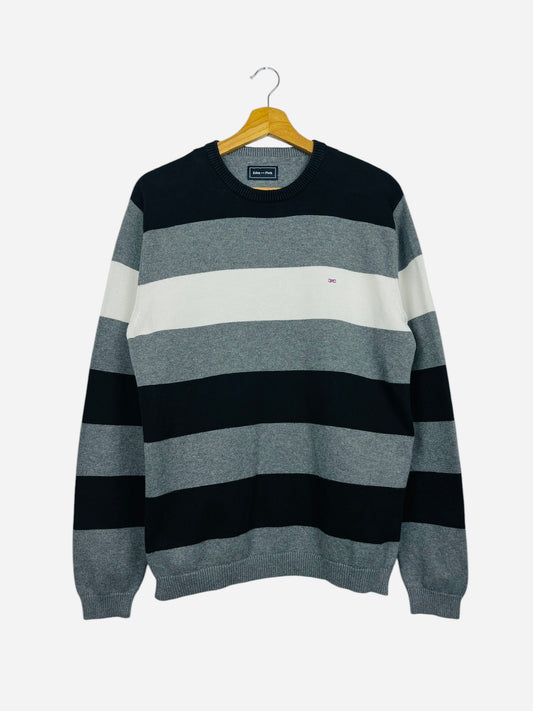 Pull Crewneck Vintage Sweat Eden Park Noir, Gris, Blanc - M (B132)