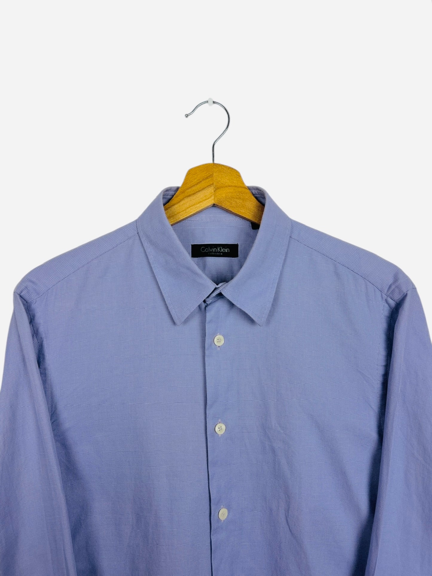 Chemise Style Calvin Klein Bleu Class Luxe - M (B131)