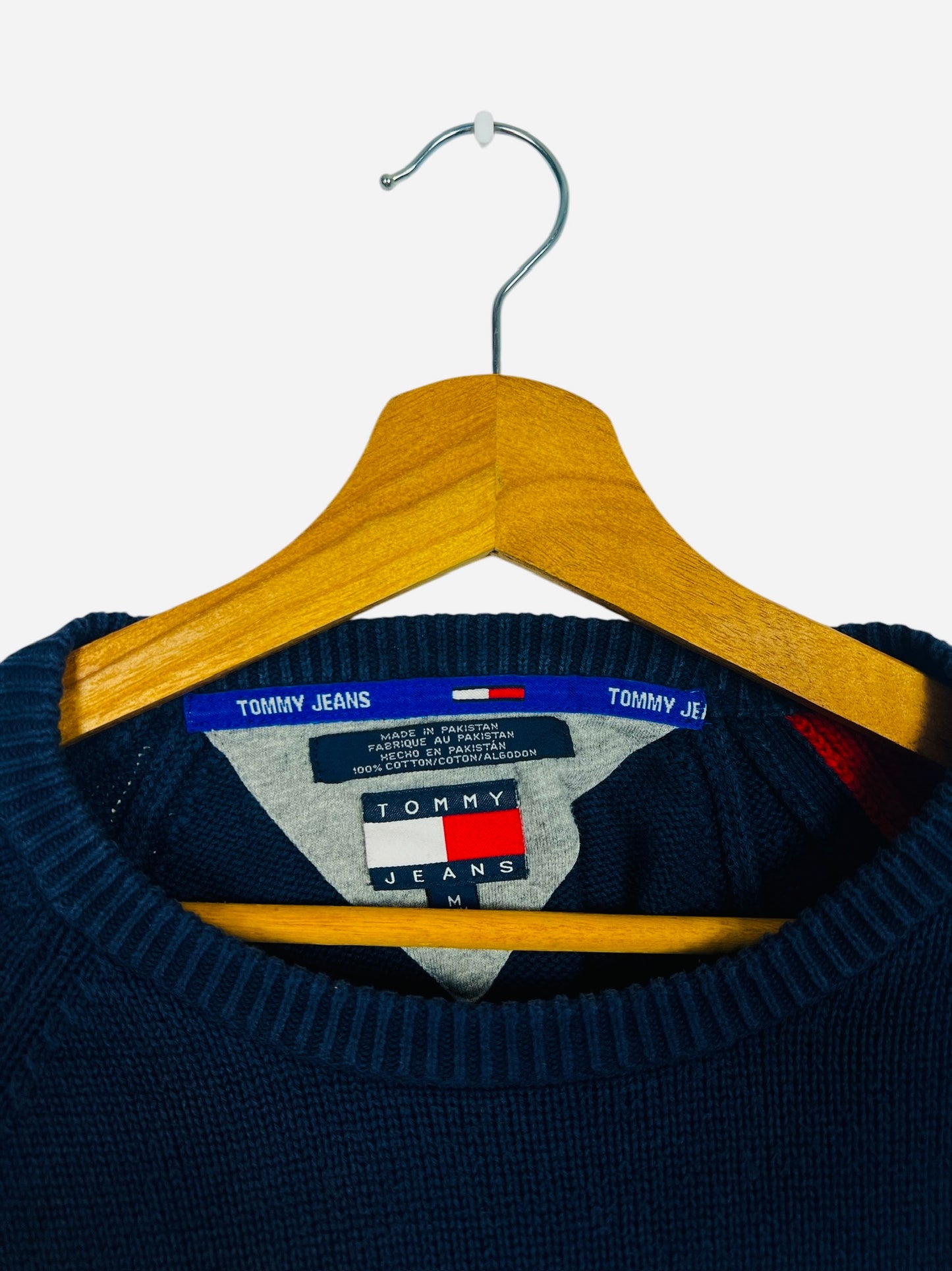 Pull Crewneck Sweat Tommy Hilfiger Bleu Marine Vintage - M (B117)