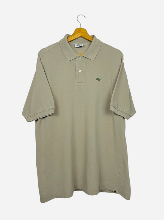 Polo Lacoste Logo Brodé Uni Vintage Style Golf Beige - XL (B147)